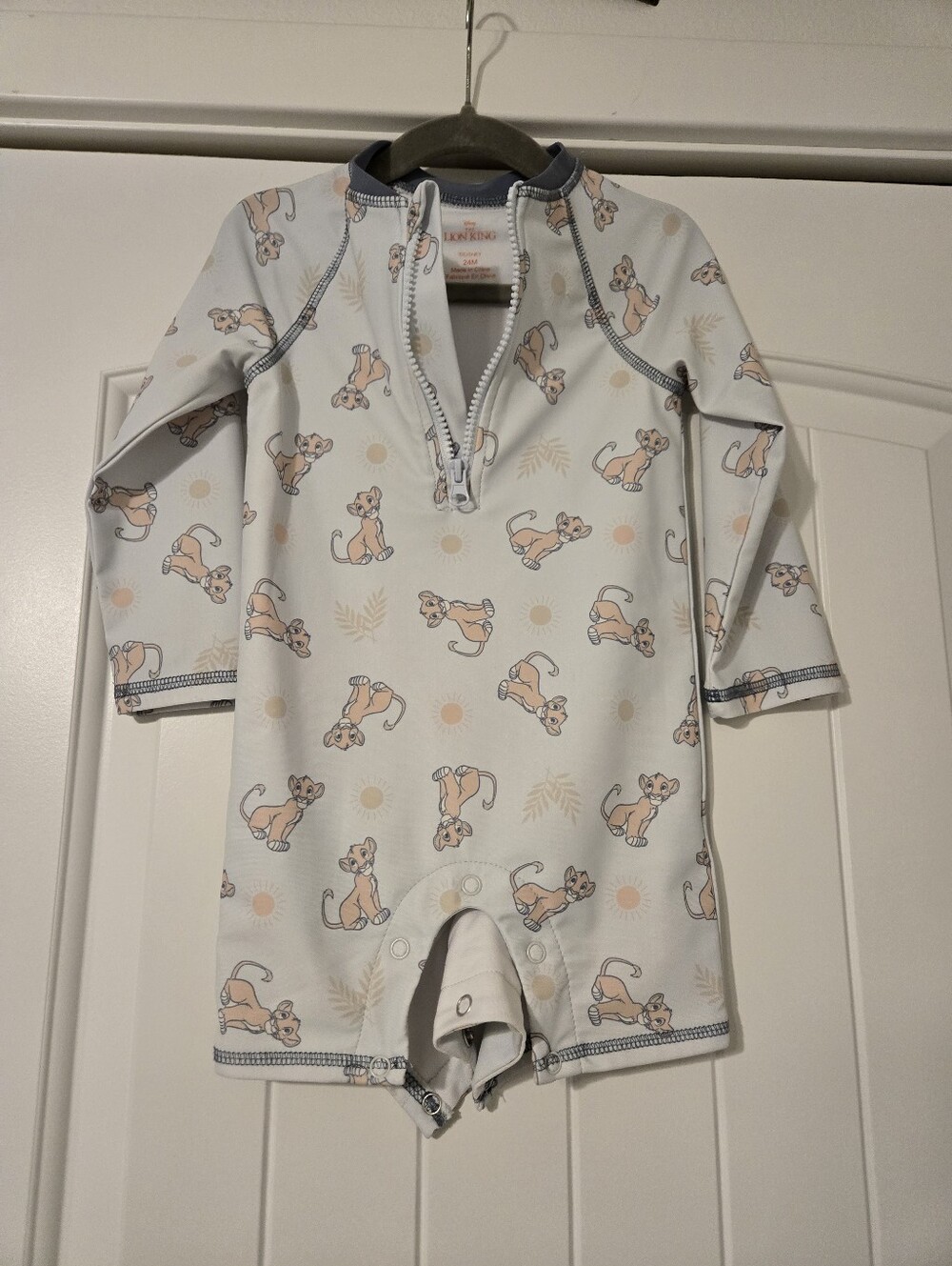 Disney Light Blue Lion Print One-Piece Rashguard